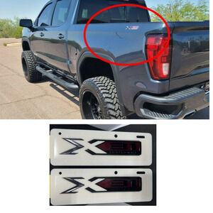2PCS 2019-2026 GMC Sierra X31 OFF ROAD Bed Emblem OEM GEN Black Out Badge